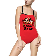 Load image into Gallery viewer, SAVAGE PRINCESS S.P. &quot;BRAT&quot; SHORT BACKLESS ONESIE W/STRAPS
