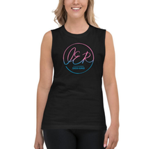 Load image into Gallery viewer, L.E.R. DESIGNS Unisex Muscle Shirt pink/blu logo
