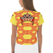 Load image into Gallery viewer, SAVAGE PRINCESS The Knot Club Crop Tee yellow
