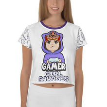 Load image into Gallery viewer, SAVAGE PRINCESS Gamer Girl Savages Game On Crop Tee

