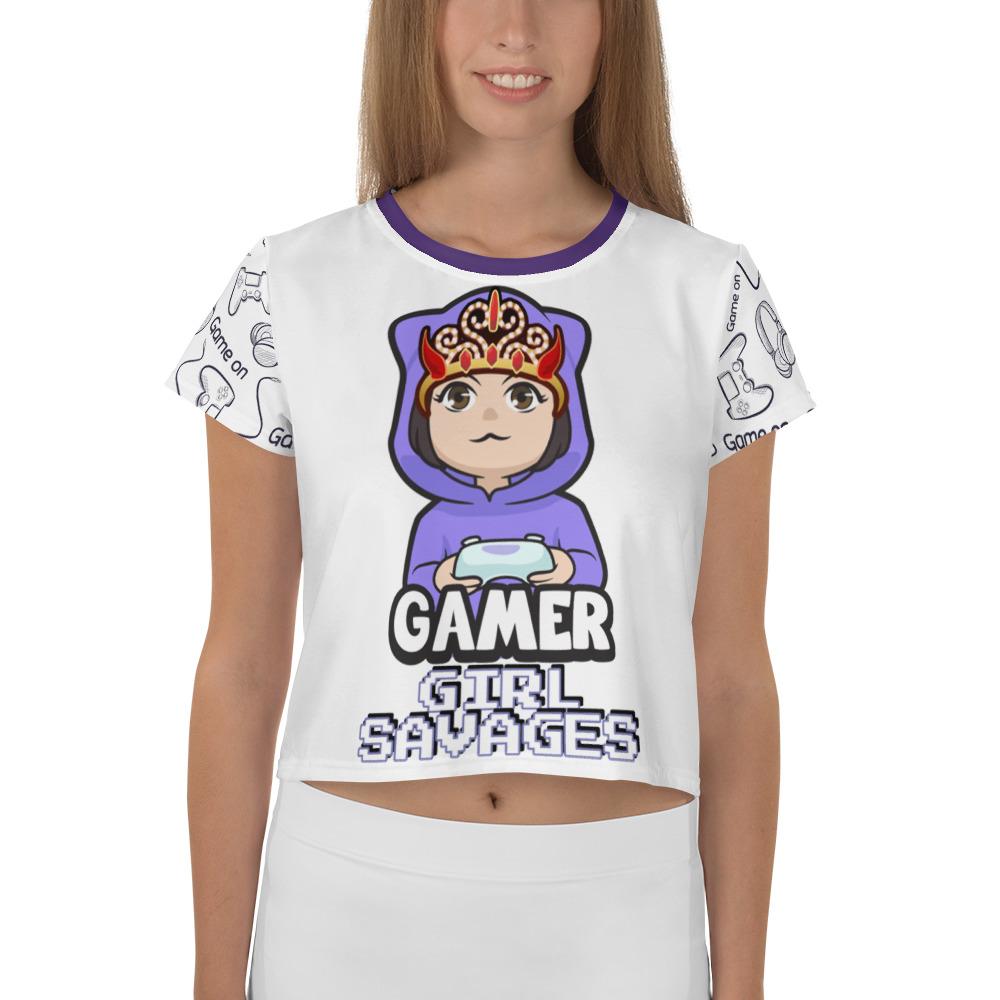 SAVAGE PRINCESS Gamer Girl Savages Game On Crop Tee
