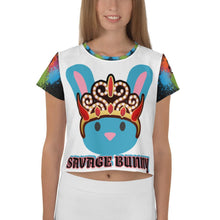 Load image into Gallery viewer, SAVAGE PRINCESS Savage Bunny Big Blu Head Crop Tee
