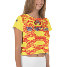 Load image into Gallery viewer, SAVAGE PRINCESS The Knot Club Crop Tee yellow
