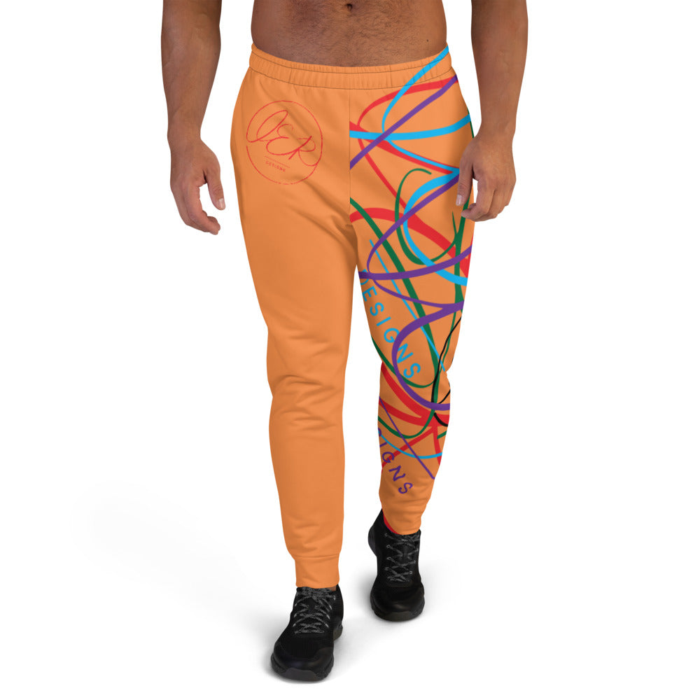 L.E.R. DESIGNS Men's Joggers multi-colored orange
