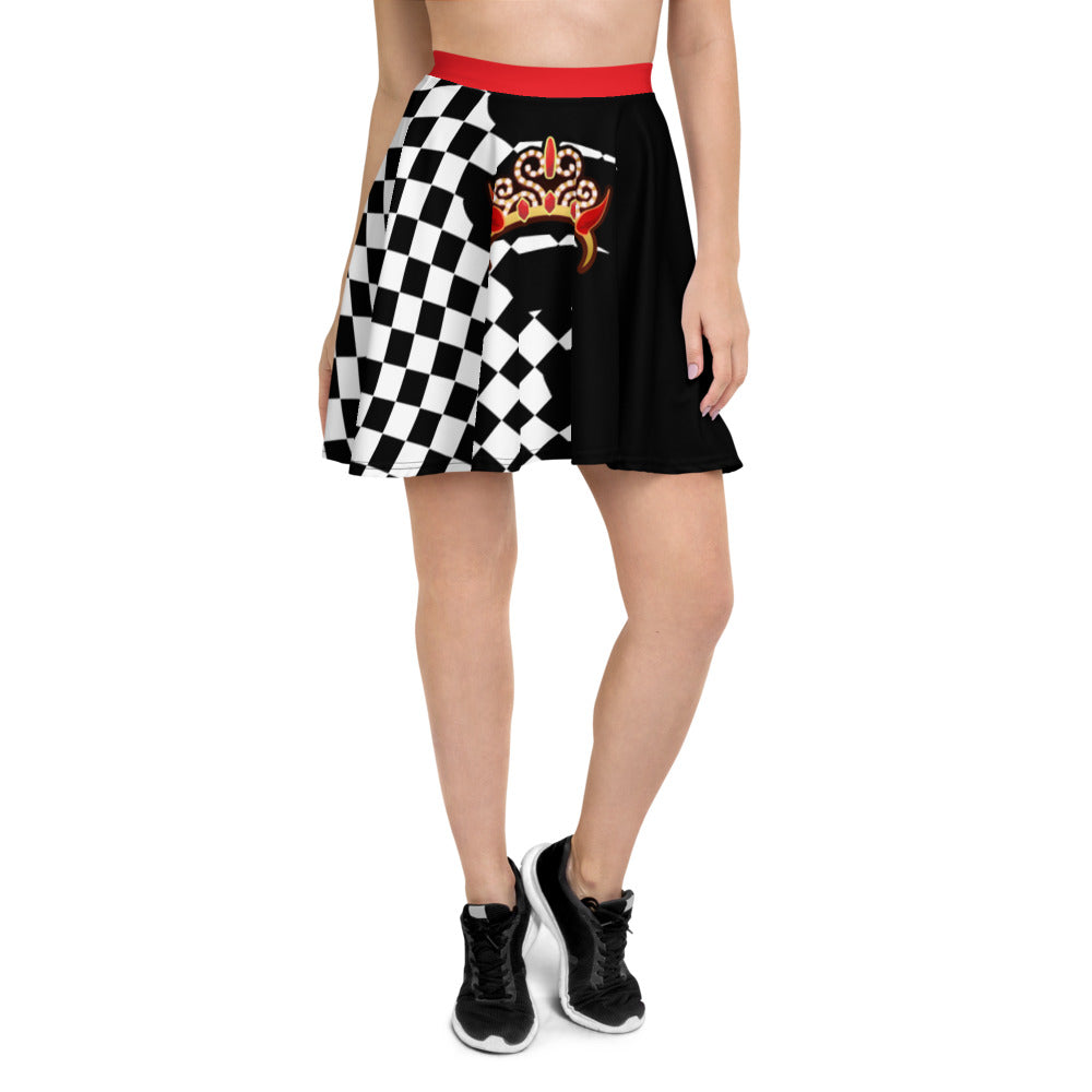 SAVAGE PRINCESS Tiara logo Checkered Skater Skirt