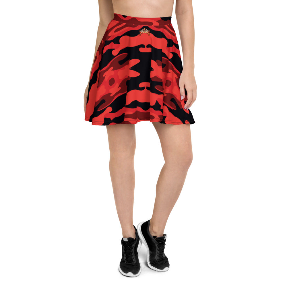 SAVAGE PRINCESS Red Cammo Skater Skirt