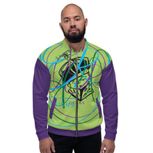 Load image into Gallery viewer, L.E.R. DESIGNS Unisex Bomber Jacket lime.purp
