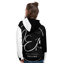 Load image into Gallery viewer, L.E.R. DESIGNS EMO Black Checkered Half and Half Unisex Hoodie
