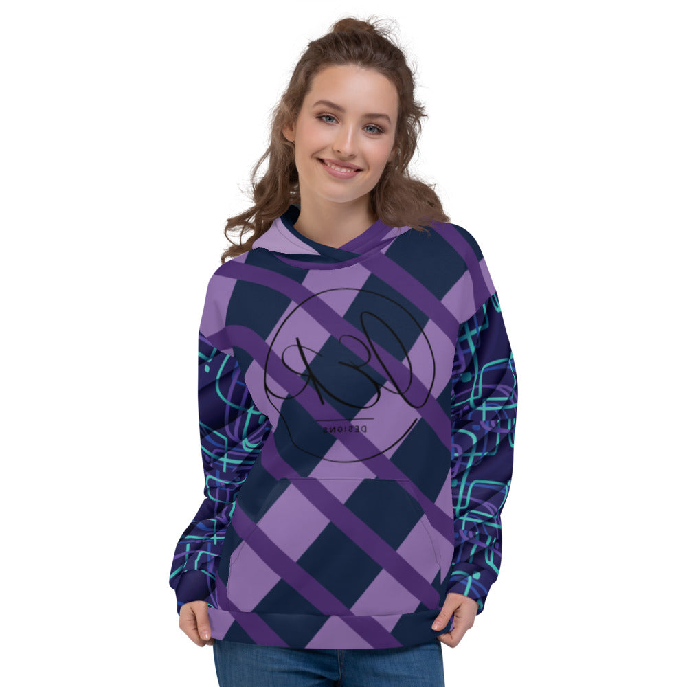 L.E.R. DESIGNS Abstract Purp. Unisex Hoodie