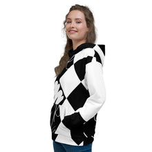 Load image into Gallery viewer, L.E.R. DESIGNS EMO Black Checkered Half and Half Unisex Hoodie
