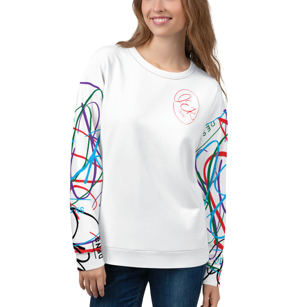 L.E.R. DESIGNS Unisex Sweatshirt multi-colored wht
