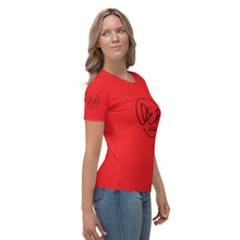 Load image into Gallery viewer, L.E.R. DESIGNS Women&#39;s T-shirt red.black logo
