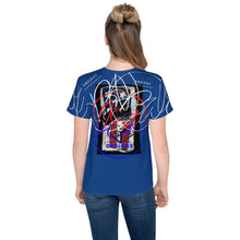 Load image into Gallery viewer, L.E.R. Youth crew neck t-shirt blue.jeanflag
