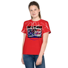Load image into Gallery viewer, L.E.R. Youth crew neck t-shirt red.jeanflag
