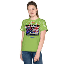 Load image into Gallery viewer, L.E.R. Youth crew neck t-shirt green.jeanflag
