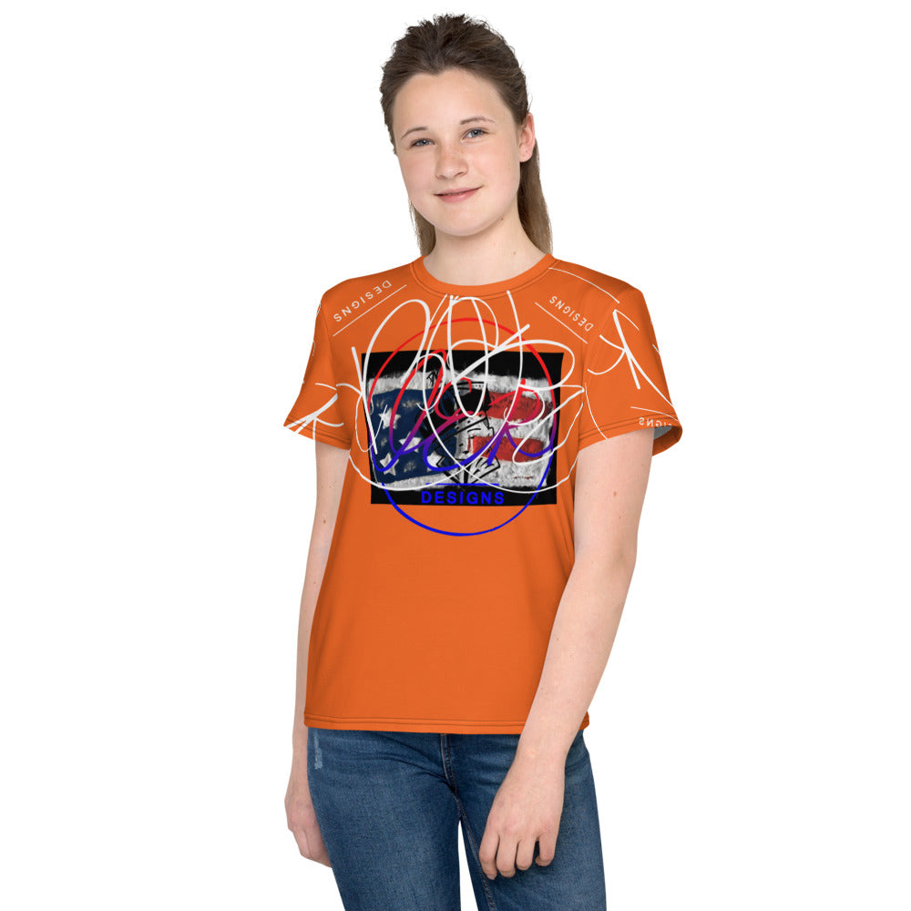 L.E.R. Youth crew neck t-shirt orange.jeanflag