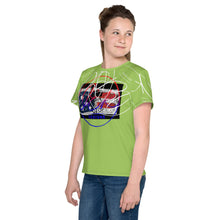 Load image into Gallery viewer, L.E.R. Youth crew neck t-shirt green.jeanflag
