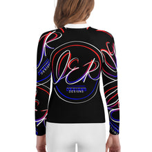 Load image into Gallery viewer, L.E.R. DESIGNS Youth Rash Guard wht.jeanflag
