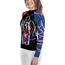 Load image into Gallery viewer, L.E.R. DESIGNS Youth Rash Guard red.blu.black.jeanflag
