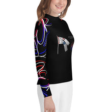 Load image into Gallery viewer, L.E.R. DESIGNS Youth Rash Guard black.jeanflag
