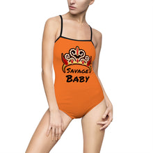 Load image into Gallery viewer, SAVAGE PRINCESS S.P. &quot;BABY&quot; SHORT BACKLESS ONESIE W/STRAPS
