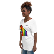 Load image into Gallery viewer, L.E.R. WMN Unisex &quot;Pride&quot; Short Sleeve V-Neck T-Shirt
